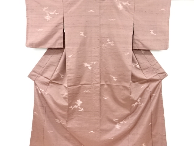 JAPANESE KIMONO / ANTIQUE KIMONO / SILK / HAND WOVEN / FUSHI TSUMUGI / TREES